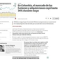 En Colombia, el mercado de las fusiones y adquisiciones cay hasta 34% durante mayo